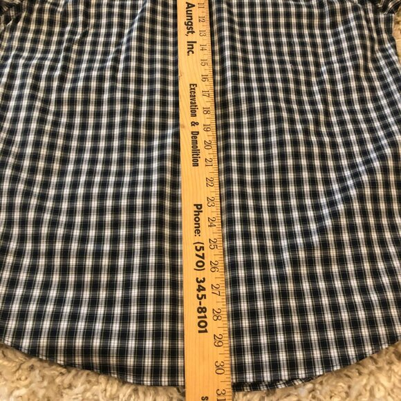 Tommy Hilfiger THFLEX Button Up Plaid LS Shirt Sz M 32/33 15 1/2" NWT Black Whit - Picture 6 of 6
